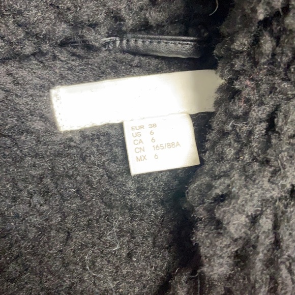 H&M Black Faux Suede Aviator Sherpa Lined Jacket - Picture 6 of 13